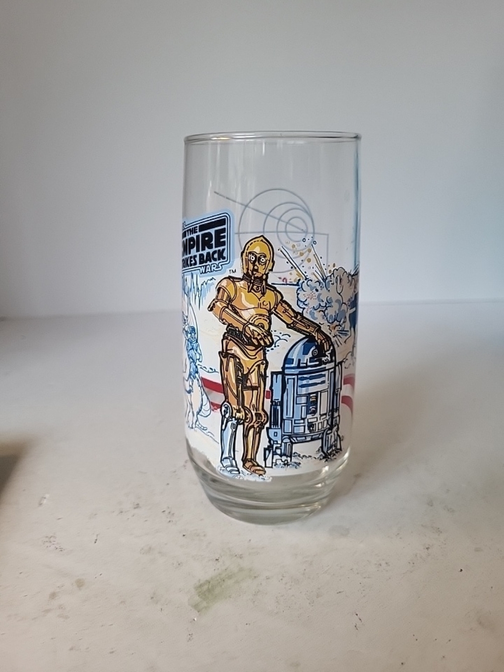 1980 Star Wars The Empire Strikes Back C-3PO & R2-D2 Burger King Glass